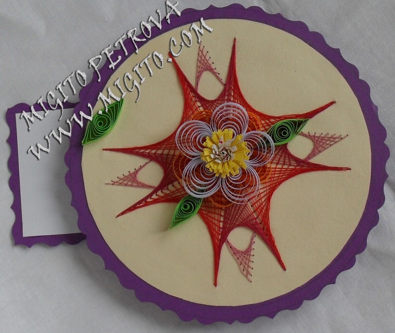 Кръгла кутийка с квилинг и изонит 2