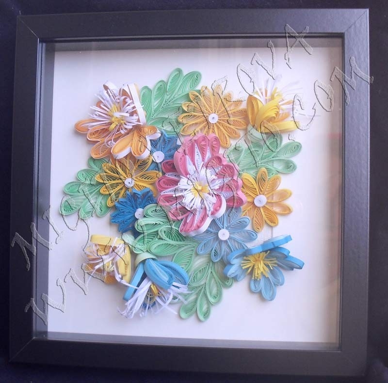 Пано с квилинг цветя 2